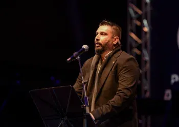 Кемал Сулејманов, национален лидер на граѓанското политичко движење движење Аваја на настанот „Добро за Ромите, добро за Северна Македонија“.